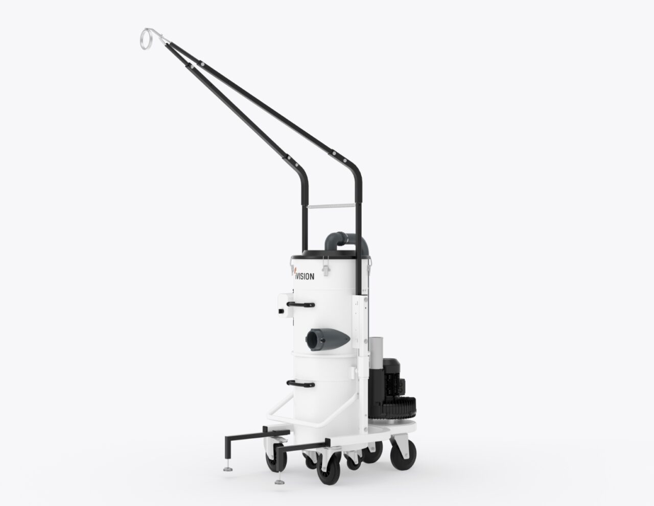 iVision Vacuum Industrial Vacuum cleaner with a CNC machine.