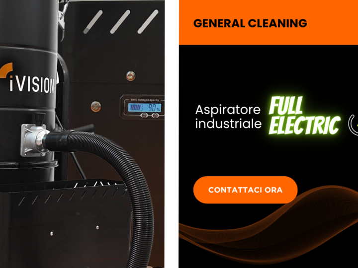 Aspiratore industriale full electric per la pulizia generale